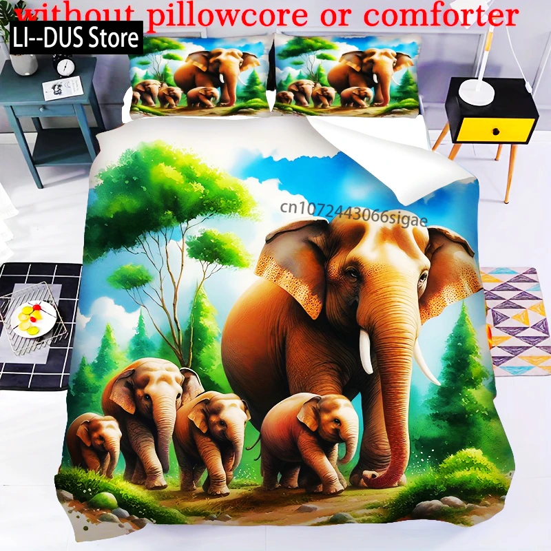 

3pcs Elephant Dreamcatcher Duvet Cover Set - Soft, Comfortable, Breathable, 3D Digital PrintingNo Core Bedding Set Decoration