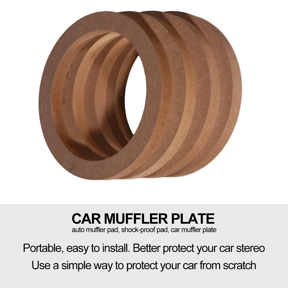 

2Pcs Wood Board Car Speaker Mat 6.5 Inch Shock-Proof Muffler Pad Auto Sound Proof Plate Car Accessories Vibration Noise