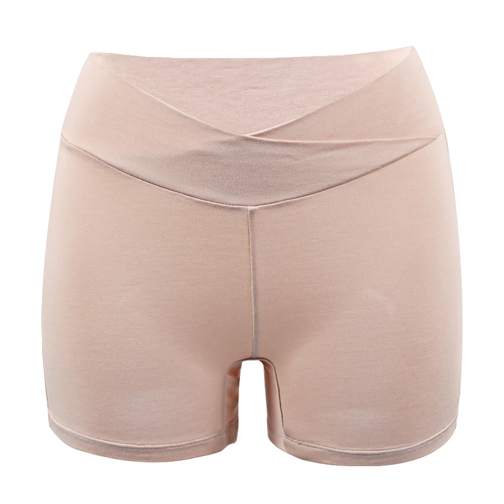 Women's seamless and safe underwear - two-in-one for girls, featuring ice silk cotton crotch and four corners for flat legs, sui