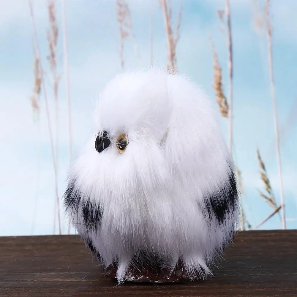 Collection Furry Bird Garden Decor Photo Prop Desktop Craft Owl Plush Toys Artificial Owl Owl Ornament Lifelike Animal Owl