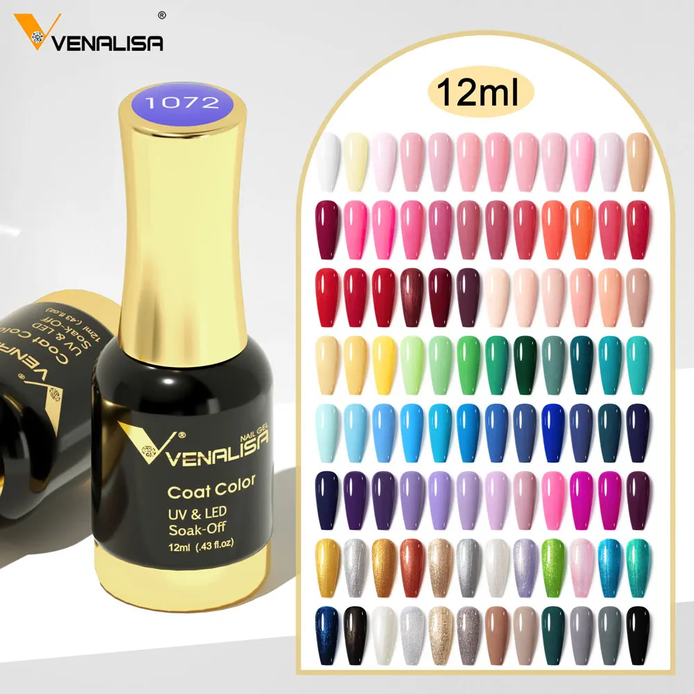 VENALISA 12ml Favolosi unghie rosa Lacca di cristallo CANNI Nail Art Glitter Perle Diamanti Soak off Platino UV LED Gel Smalto per unghie