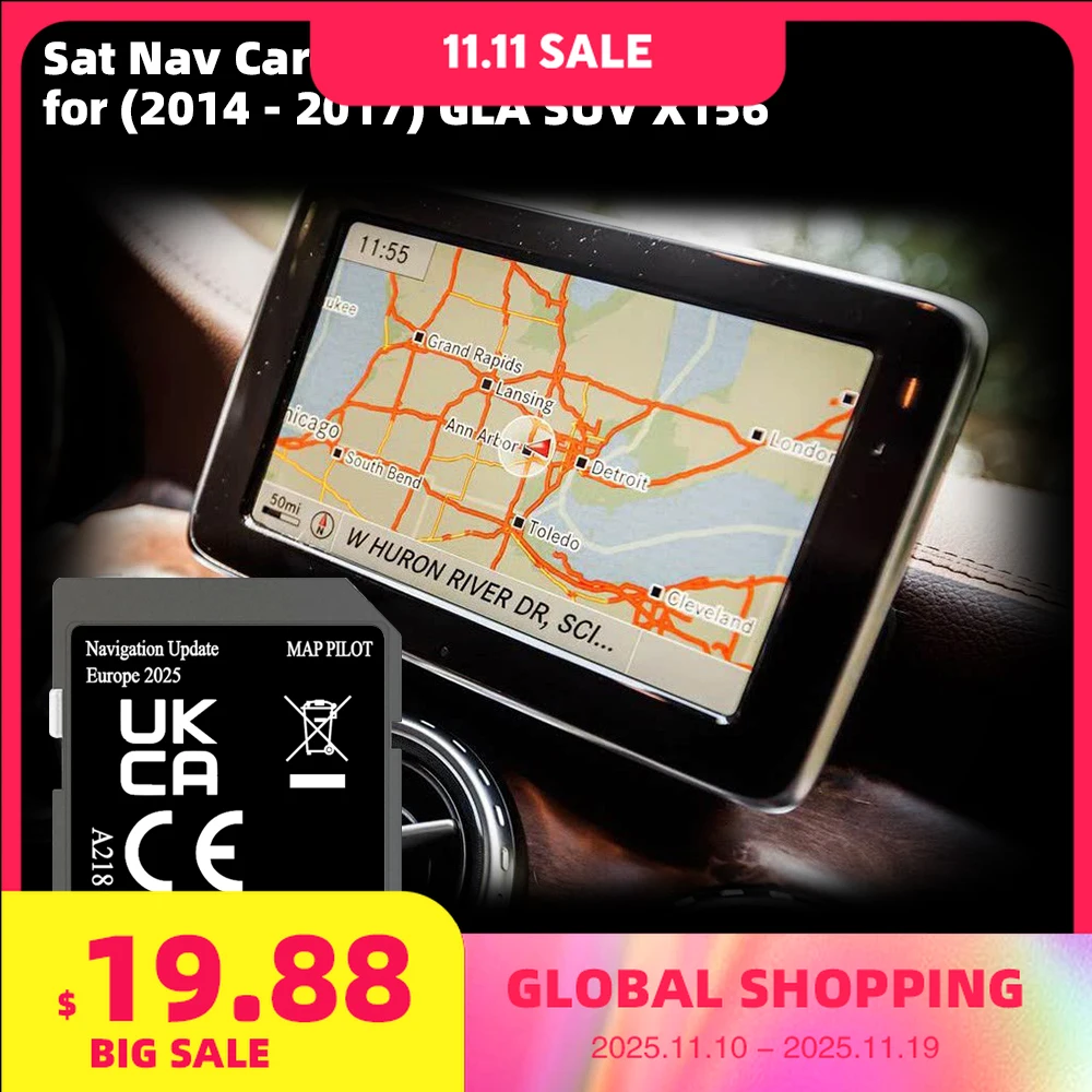 

A2189062704 V20 for Mercedes GLA X156 car Map Cover Europe Poland Netherlands map 32GB SD Card