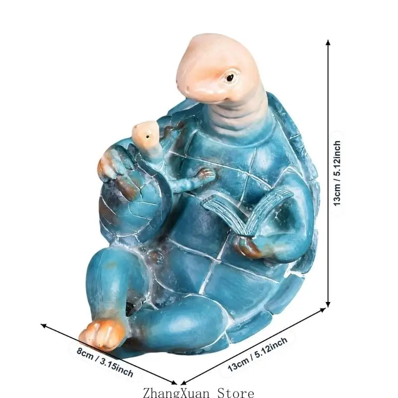 Formen Sie Schildkröten-Dekorationen aus Kunstharz mit einem warmen Familien-Lesethema 3XUF – Detail 6
