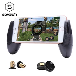 Mini controle de jogos para celular pubg, joystick de metal com gatilho e botão de atirar, para celular l1r1 e iphone x, botão de atirar e mira