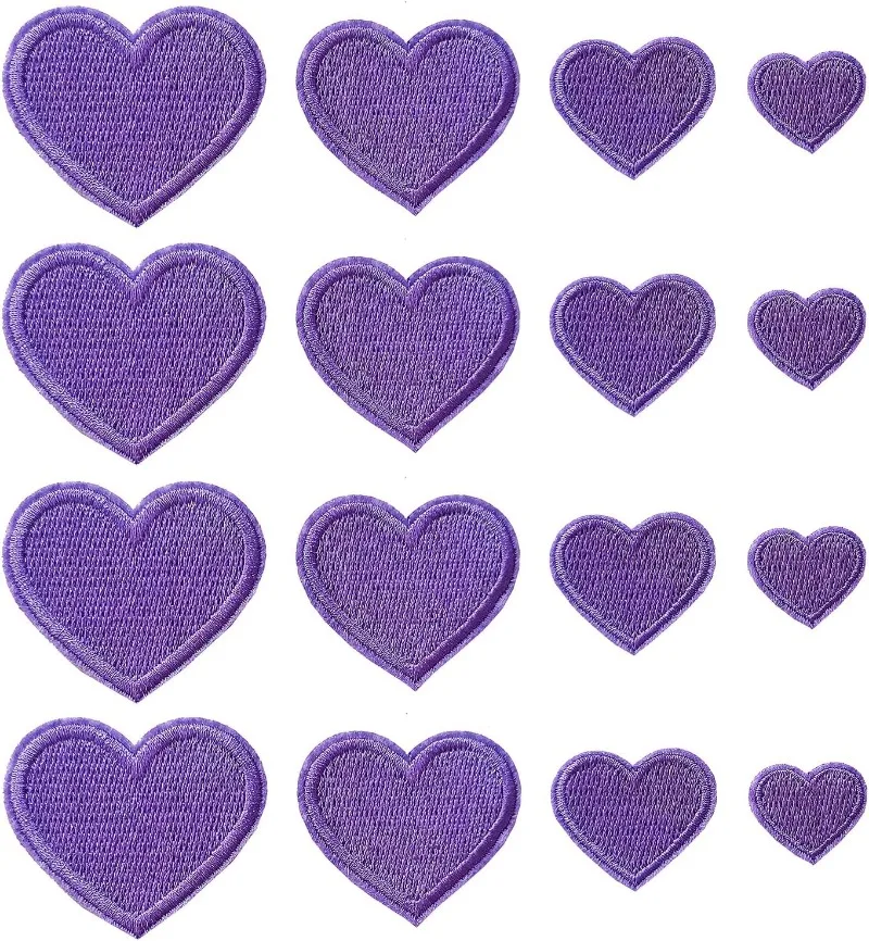 24pcs Love Heart Iron on Patches, Heart Embroidered Patches for Clothing, Jackets, Hats,Backpacks, Jeans DIY Accessories