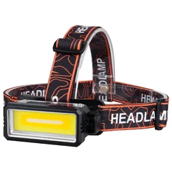 COB LED Work Headlamp High Powerful Sensor Headlight Type-C Rechargeable Torch Waterproof Camping Fishing Search Lantern