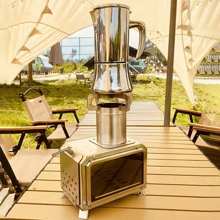 Wood Burning Camping Stove  Portable Camping Stove Stainless Steel Fire Stove for Outdoor Cooking Hiking BBQ