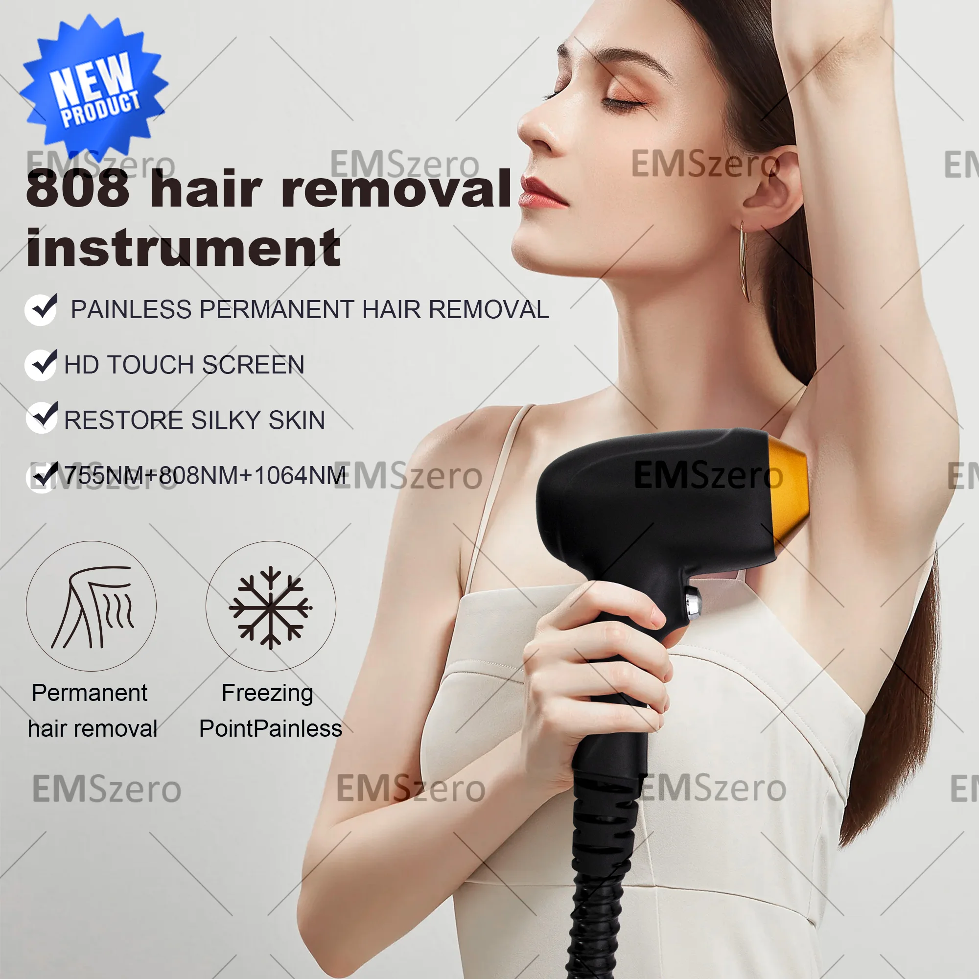 Machine d'épilation nouvelle certifiée CE 3500W 3 longueurs d'onde glace platine épilation 755 808 1064nm Diode Laser Salon