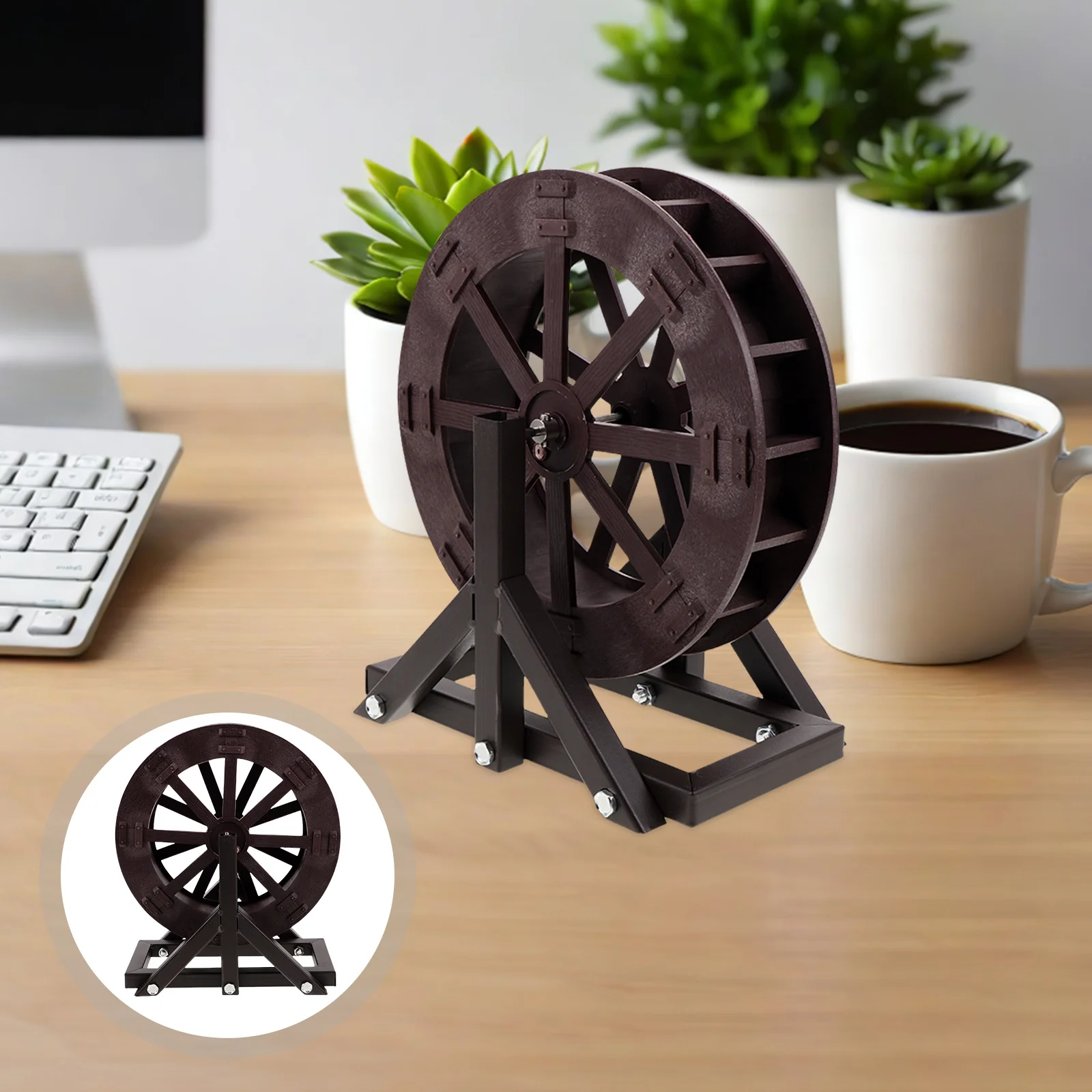 

Miniature Waterwheel Decor: Rotating Plastic Simulation Water Wheel for Fish Tank Aquarium Landscape with Feature