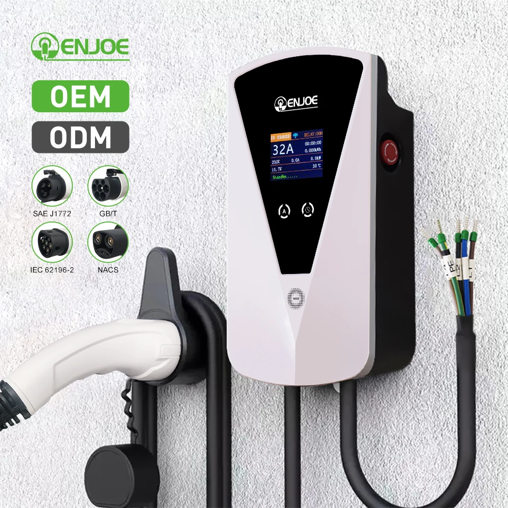 Wallbox EV Charger For Home And Outdoor Use 7kW 11kW 22kW AC Electric Vehicle Charging Station With Type 1 / Type 2 Plug Options