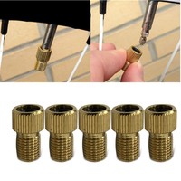 5Pcs Brass Presta Valve Adaptor,Convert Presta to Schrader for All Types of Bikes,e-Bikes, Inflate Tire Using Standard Bike Pump