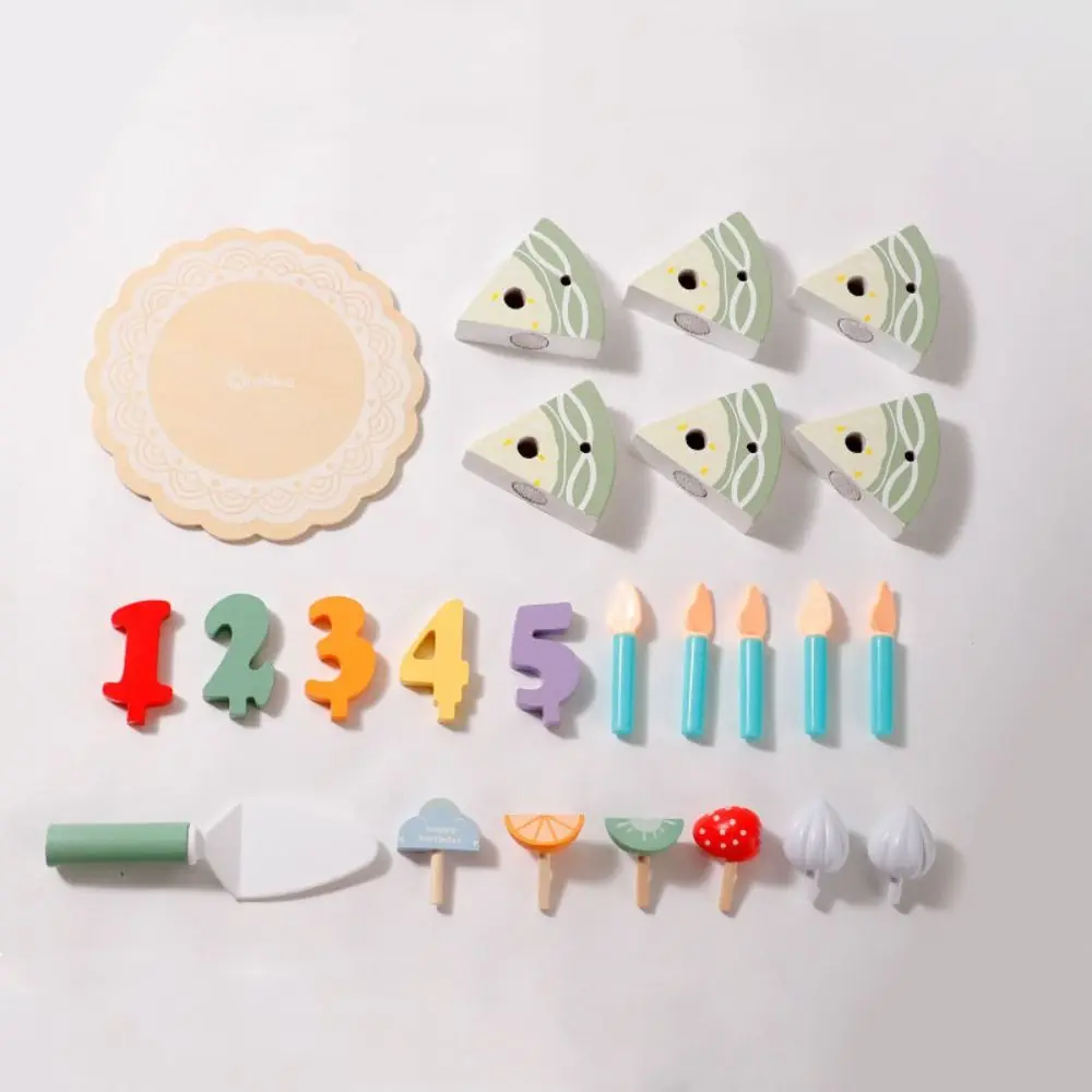 Houten Houten Taart Model Speelhuis Montessori Party Cake Play Food Sets Cognitieve Simulatie Voedsel Keuken Pretend Kinderen