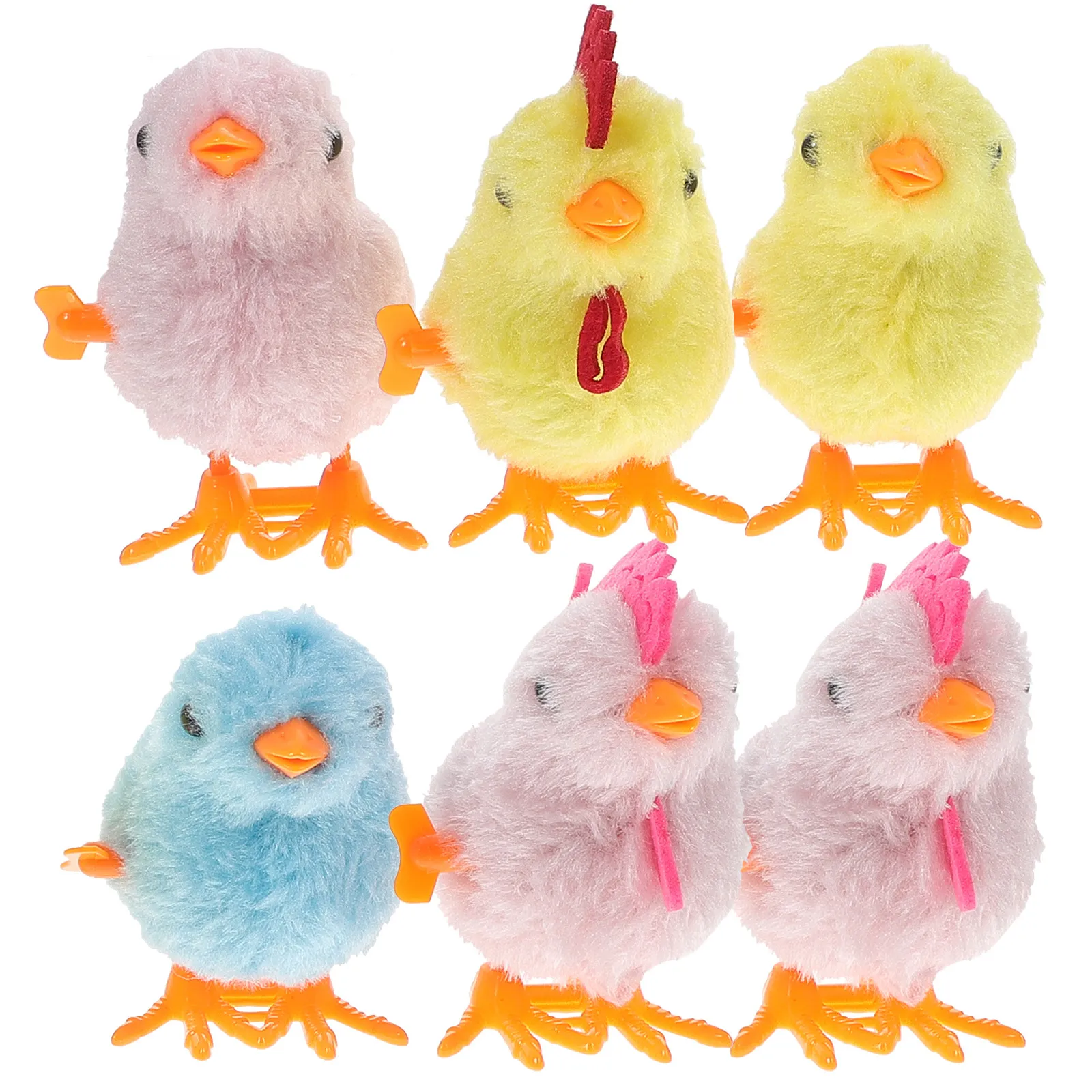 

6Pcs Kids Chicken Clockwork Wind-Up Attractive Children Learning Playthings Gift Set Chicken Toys Clockwork Toys