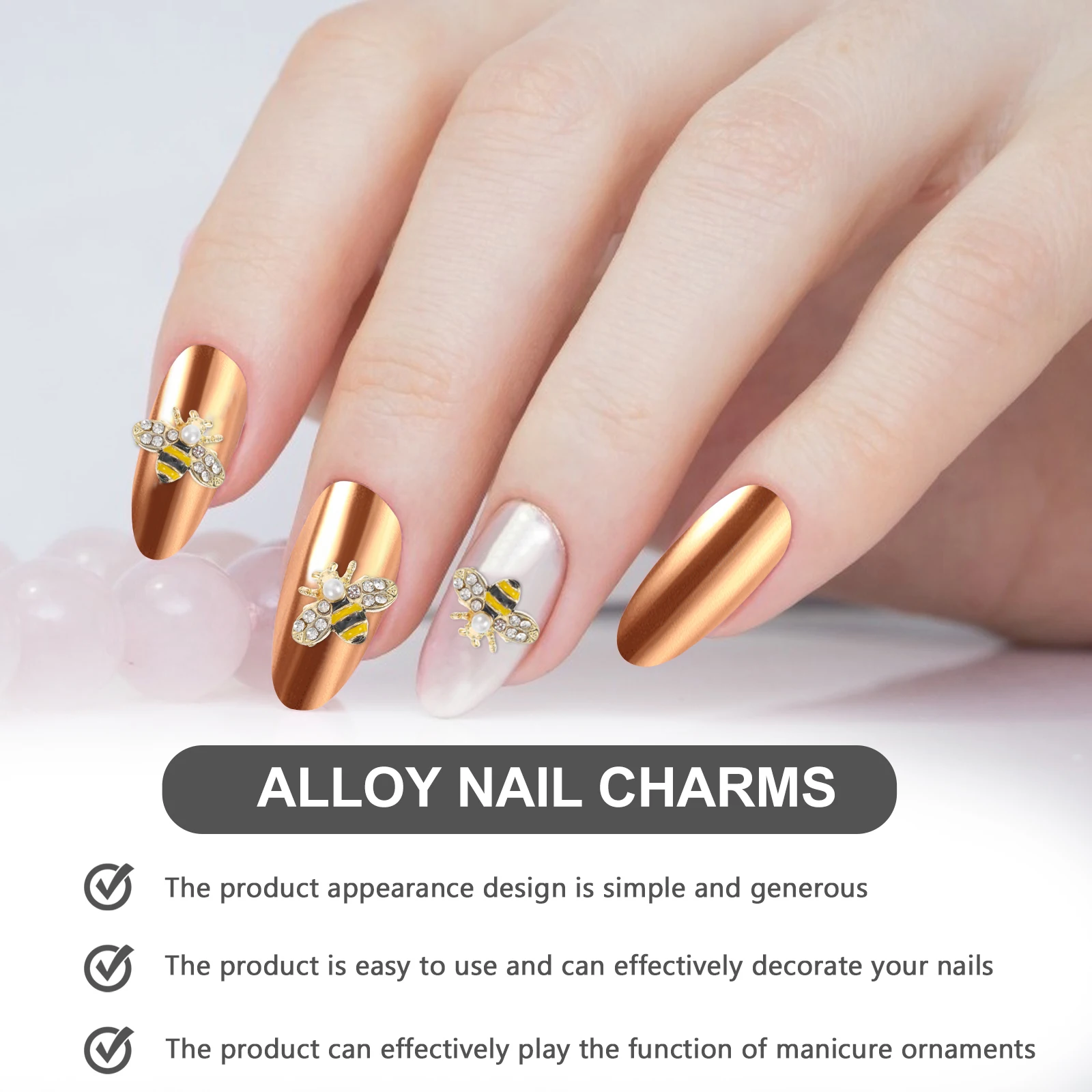 

20 Pcs Nail Art Accessories Charms Bee Acrylic Bees Ornaments Embellishment Gems