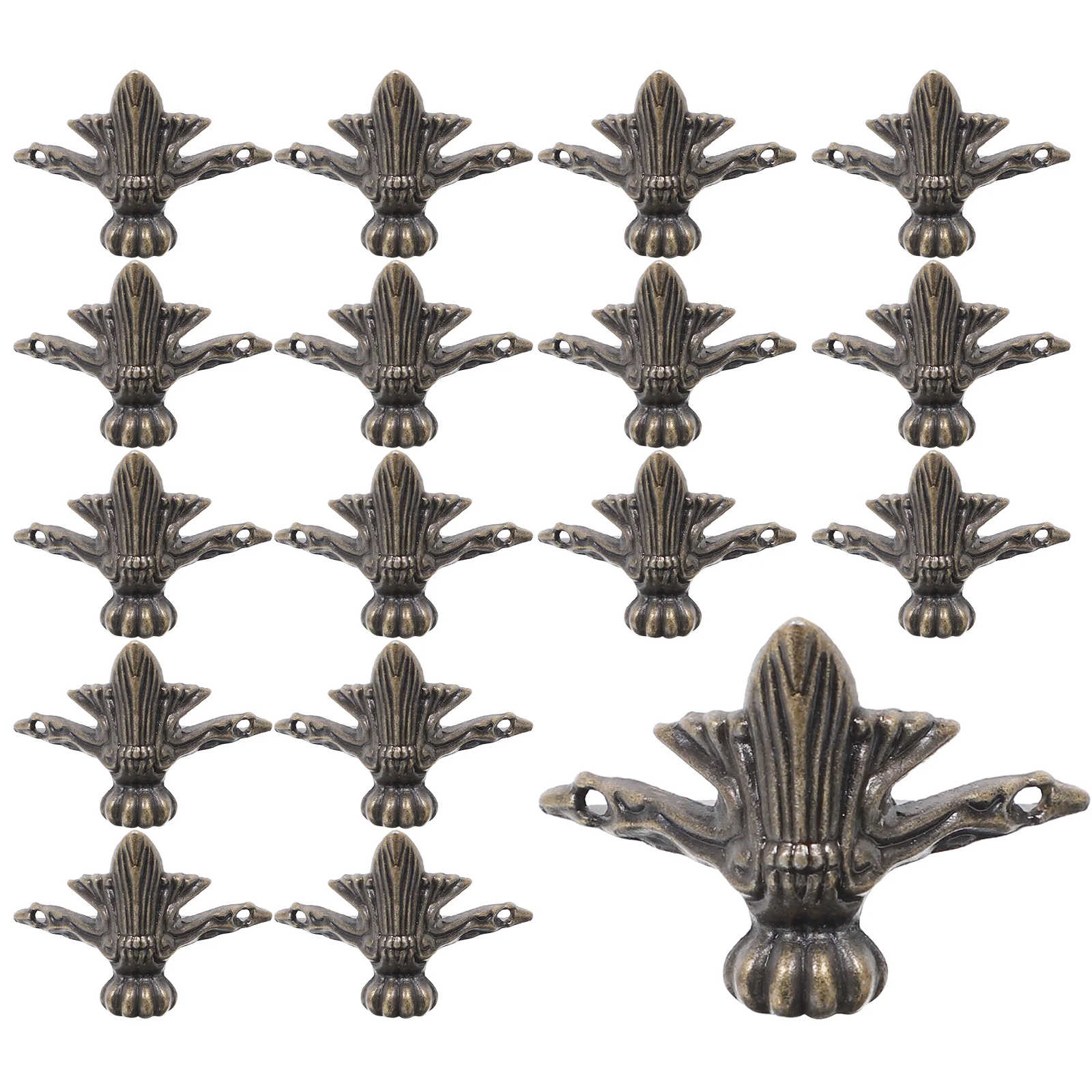 20 Pcs Feet Instrument Furniture Leg Corners Wooden Case Legs Accessories Small Bun Jewelry Protector Zinc Alloy
