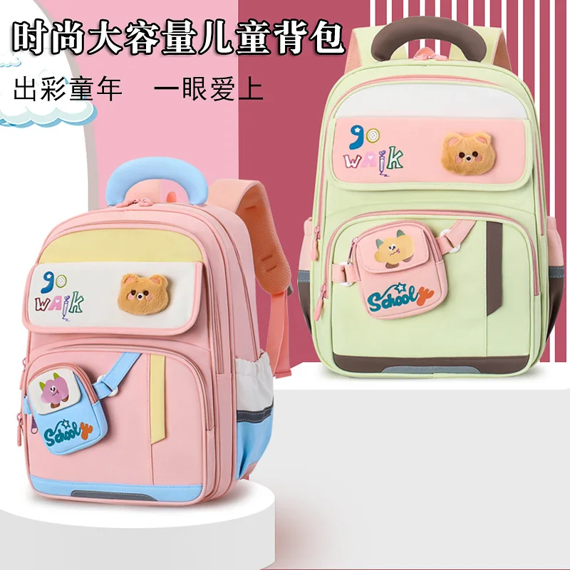 Boys Girls Cute Cartoon School Backpack,Large Capacity Lightweight Spine-Protecting Bookbag,Ergonomic Elementary Kids Daypack