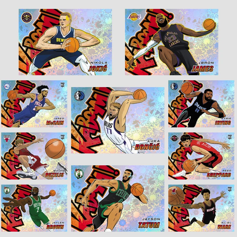 

Panini 2025 NBA Kaboom горизонтальная Никола Йокач Леброн Джеймс Лука Дончич Кирси Ирвинг Diy баскетбольная звезда коллекционные карты подарок