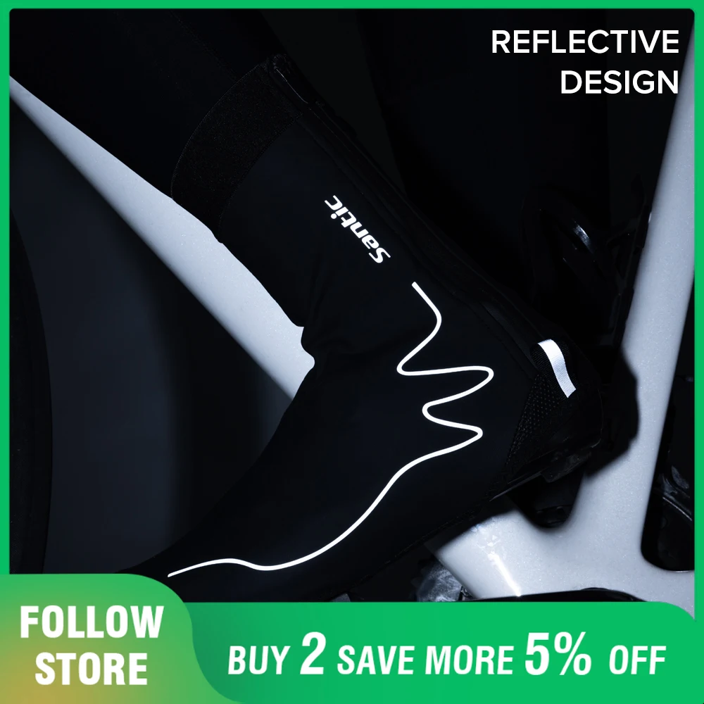 

Santic Mens Cycling Shoes Cover Autumn Winter MTB Road Shoes Protective Equipment Windproof Wear-resistant Road Bike Shoes Cover