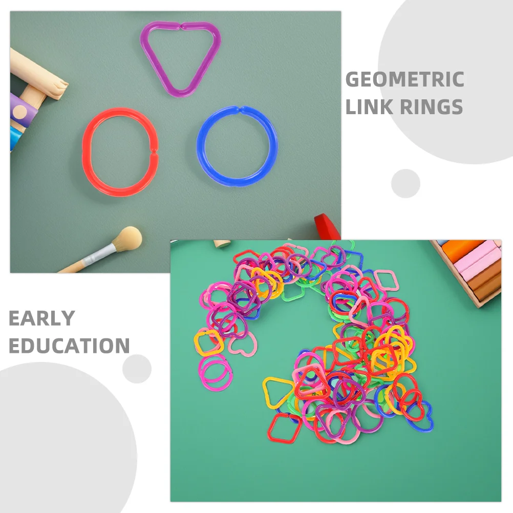 30pcs Geometric Linking Ring For Babies Plastic Chain Links Rings Geometric Linking Chains Ring Toys Toddler