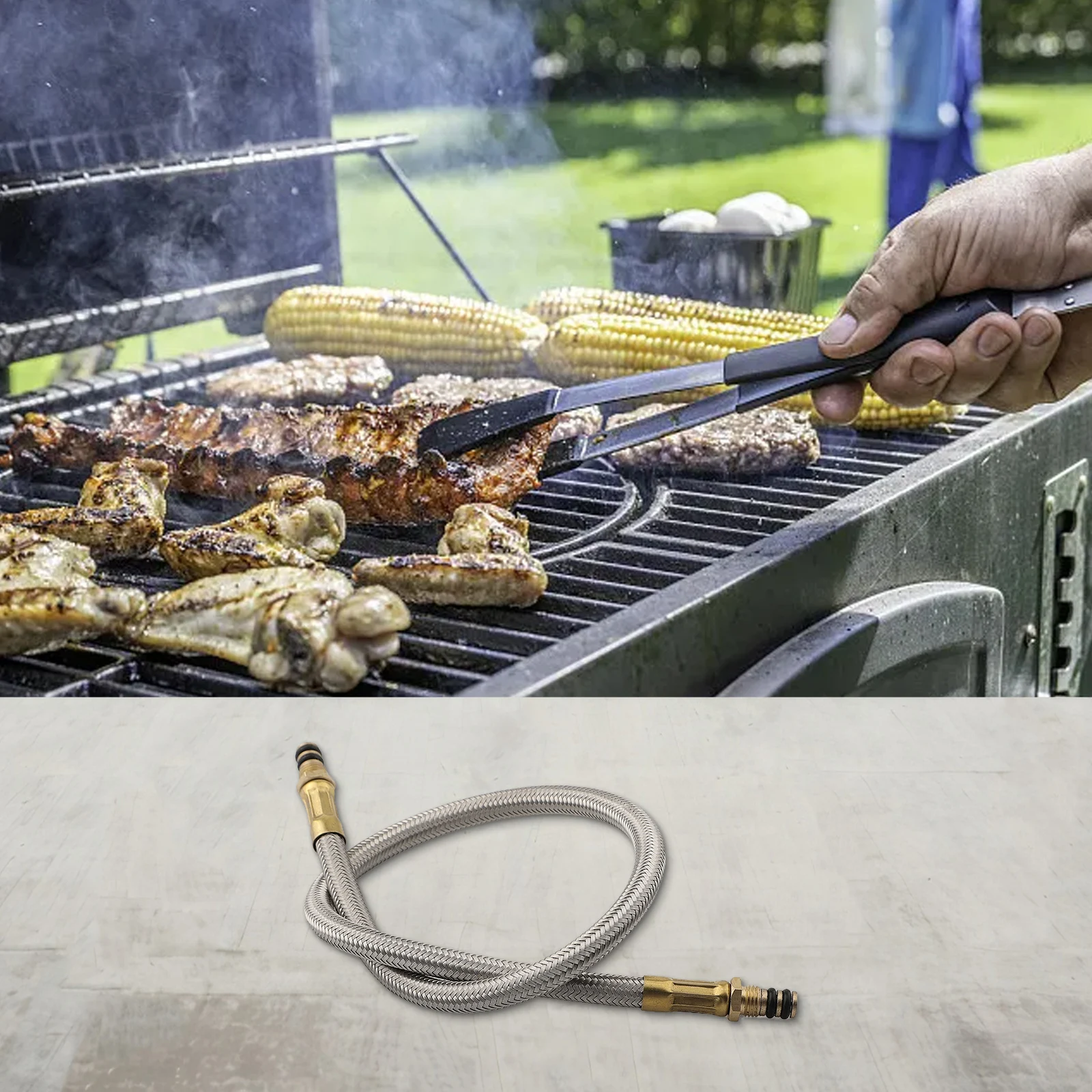 35/50cm Outdoor Camping  Stove Extension Tube  For Braided  Tube Hose Gas Tank Adapter  Extended Gas Hose  Extension Accessorie