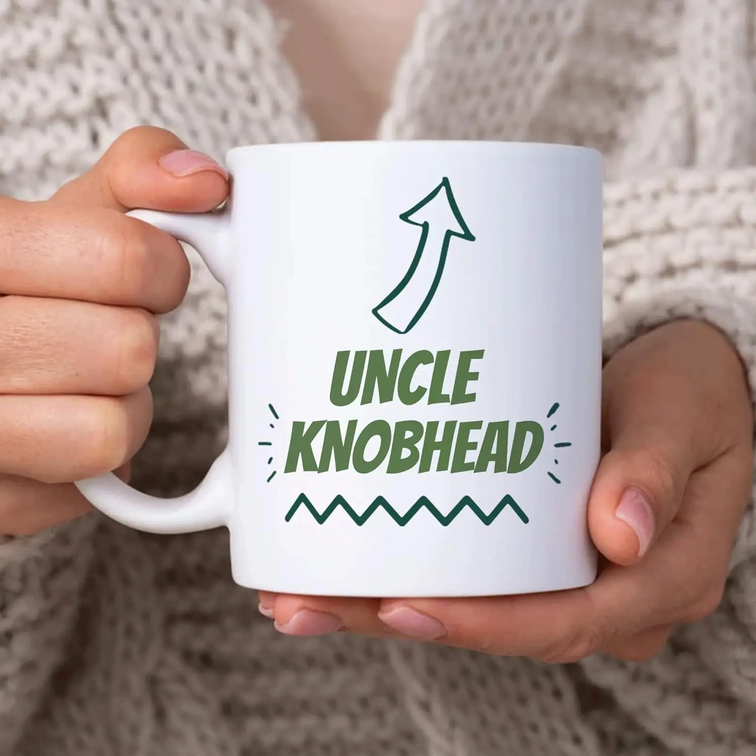 Hyturtle Family Funny Gifts for Uncle From Niece Nephew - Birthday Christmas Father's Day - Uncle Knobhead Rude Joke 11oz Wh