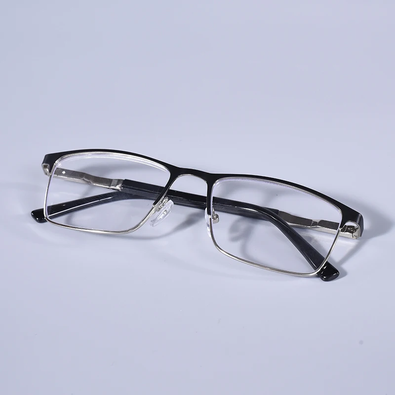 Männer Blau licht blockieren Lesebrille für Männer Metall Rahmen Magazin Leser Übergroßen Frühling Scharnier Rahmen Doppel Farbe + 125 + 175 + 22 – Detail 3