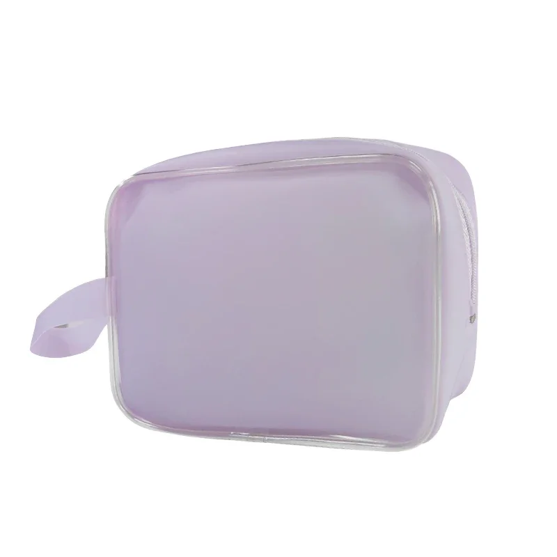 Waterproof Cosmetic Bag Women Makeup Bags PVC Translucent Solid Organizer Pouch With Strap Jelly Bag Women Cosmetic Storage Bag