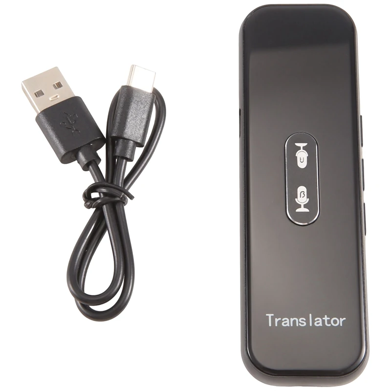 1 قطعة مترجم صوتي متعدد اللغات ترجمة فورية لاسلكية تطبيق مترجم في الوقت الحقيقي (أسود) #6