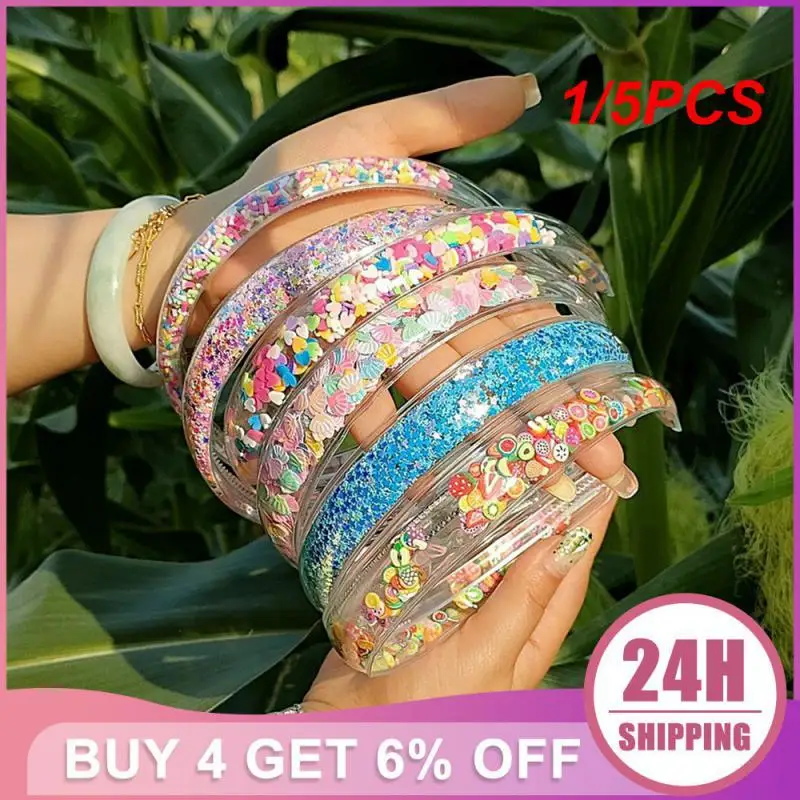 1/5PCS Shiny Glitter Sequin Hair Accessories With Light Shiny Hair Accessories Fashionable Hairband Comfortable To Wear Cozy