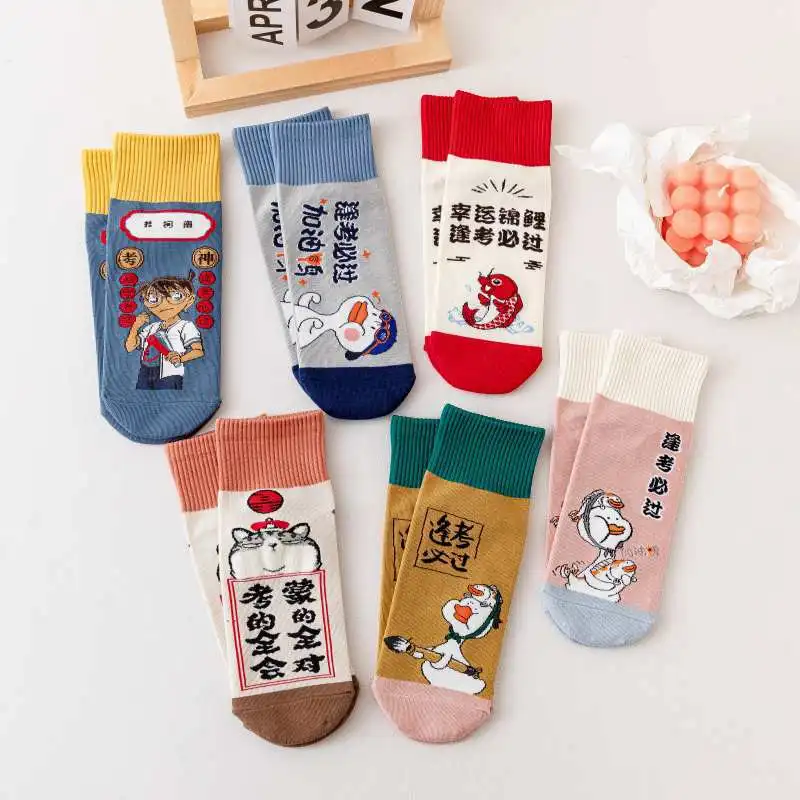 

Носки «Детектив Конан», школьные и входные вступительные носки для колледжа, мужские летние короткие хлопковые носки до середины икры для молодежи