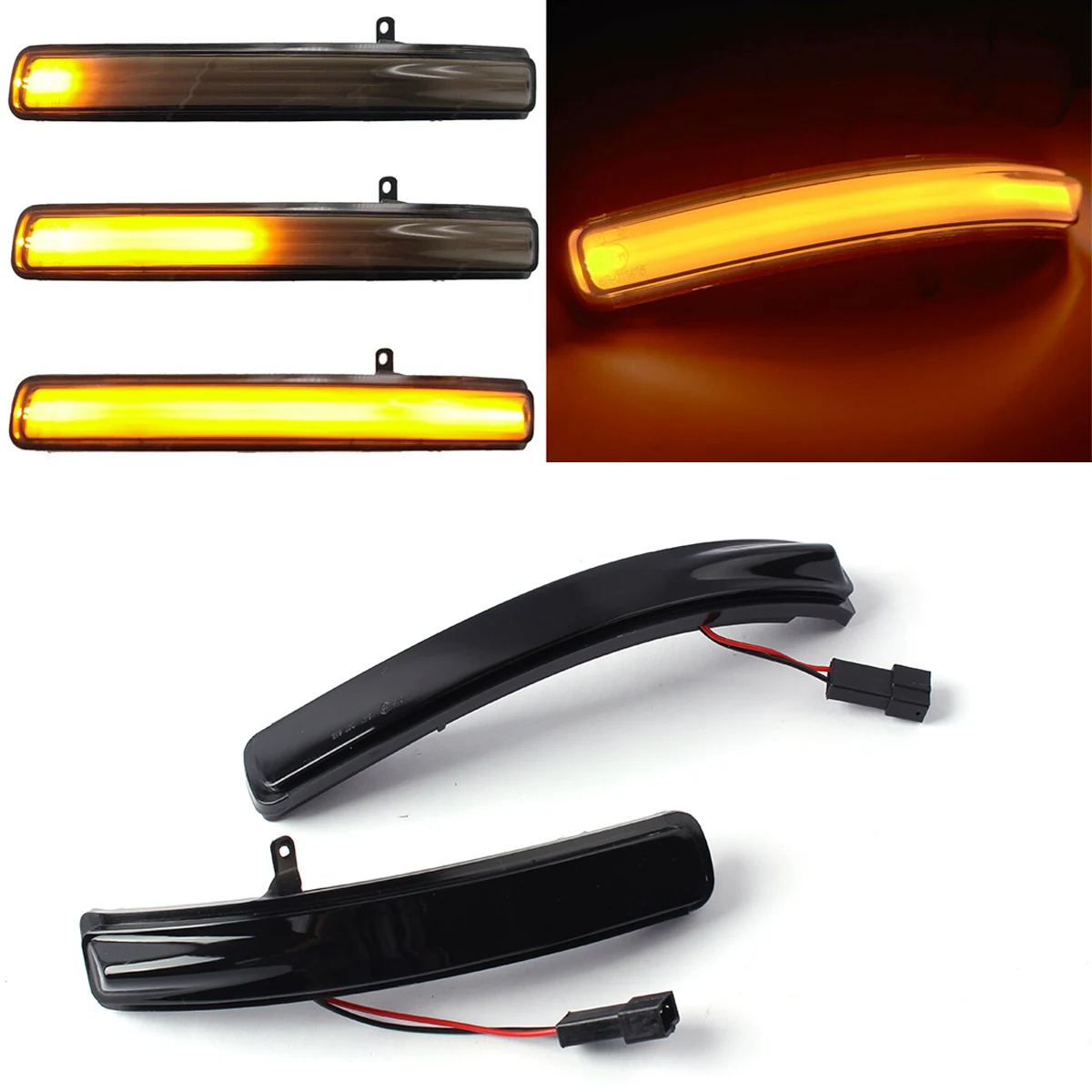 2PCS LED Dynamic Turn Signal Light For Ford Explorer 2011-2019 LHD Side Rearview Mirror Indicator Blinker Lamp Car Accessories