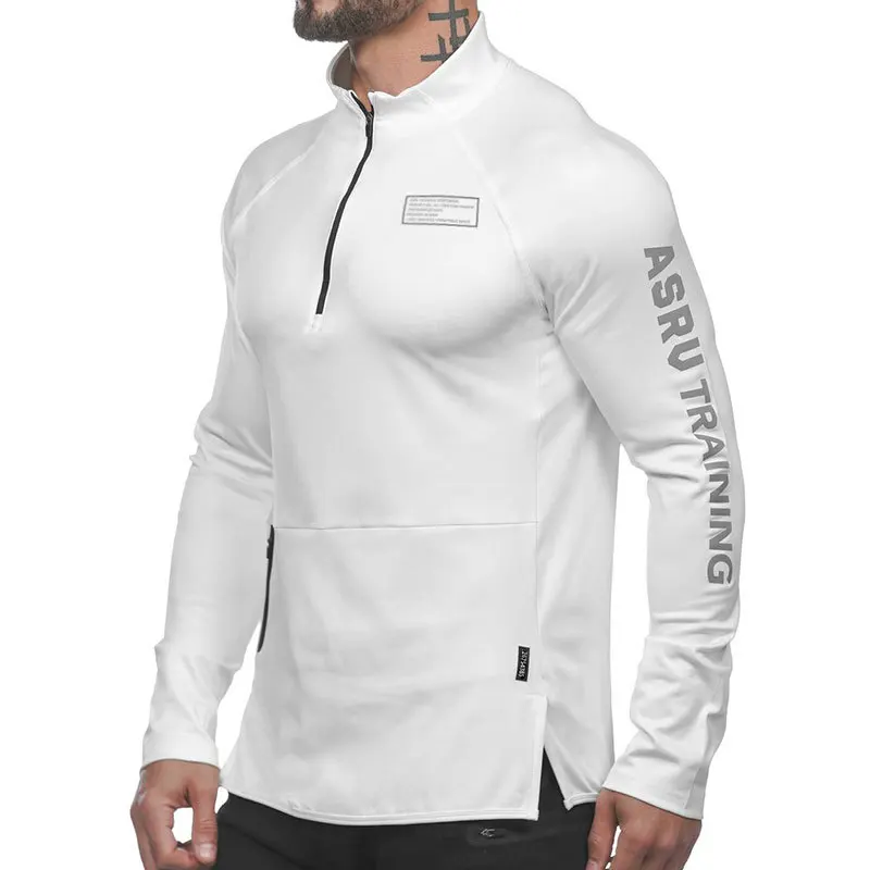 Gym Men\'s Fitness Light Reflecting Hoodies Zipper Pocket Sweatshirt Male Elastic Bodybuilding Jogging Casual Clothing Promo