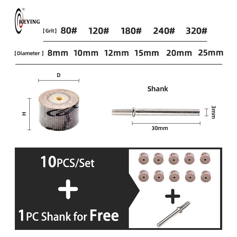 10 sztuk ścierne ściernica listkowa do 3mm Shank akcesoria Dremel papier ścierny szlifowanie ściernica listkowa s tarcza szlifierska polerowanie do narzędzia obrotowego