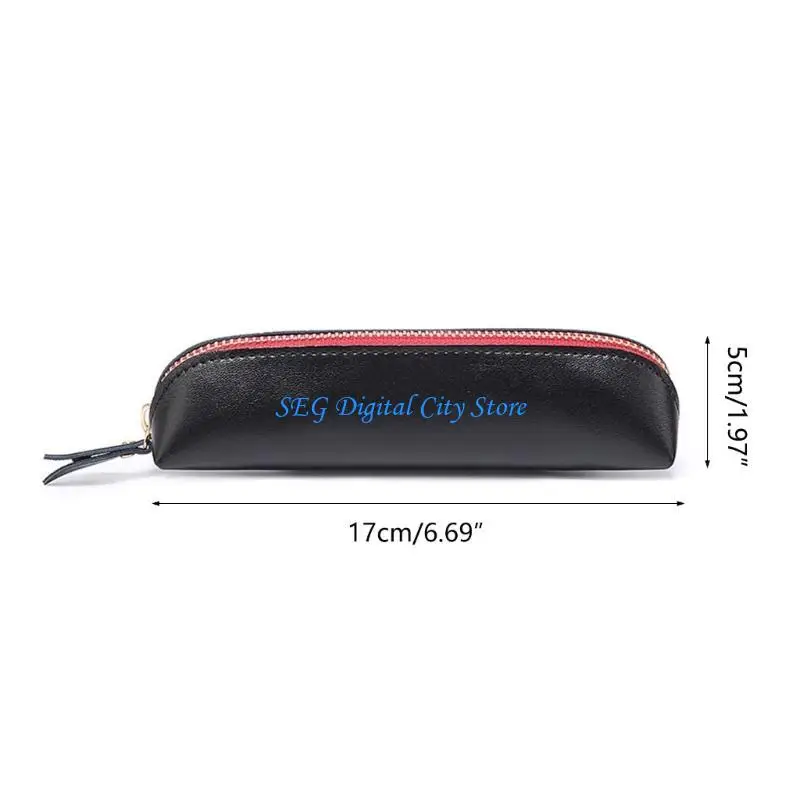 U75B سستة الحقيبة الجلدية القلم حقيبة قلم رصاص حامل قلم رصاص للمدرسة مكتب المنزل #6