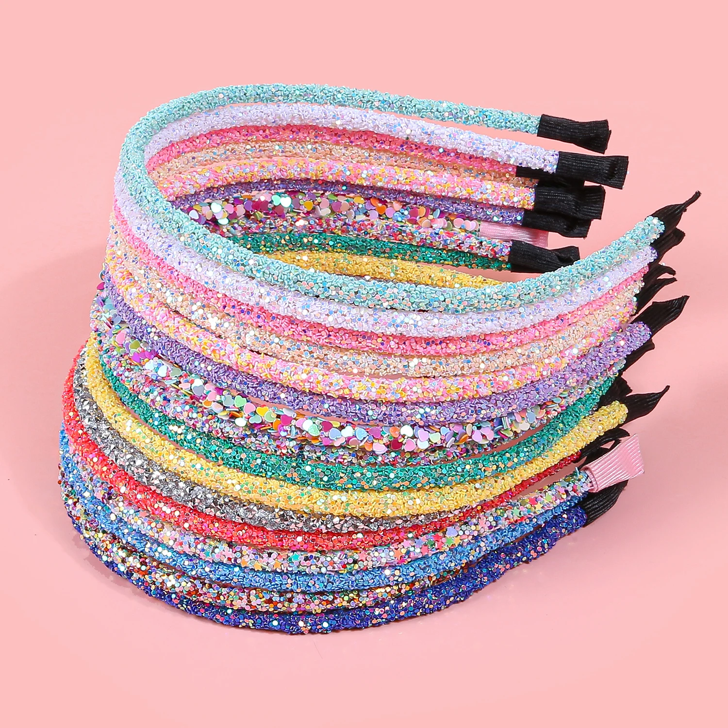 

8/16 шт., блестящая пудра с блестками, повязка для волос для девочек, модный милый повседневный обруч для волос для детей, женские аксессуары для волос