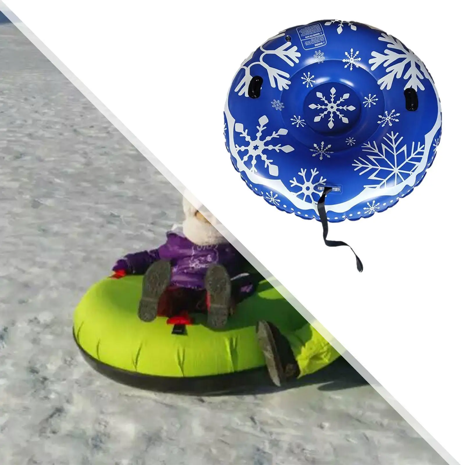 Inflatable Snow Tube with Drawstring Winter Sledding Toy Supplies for Outdoor Sports