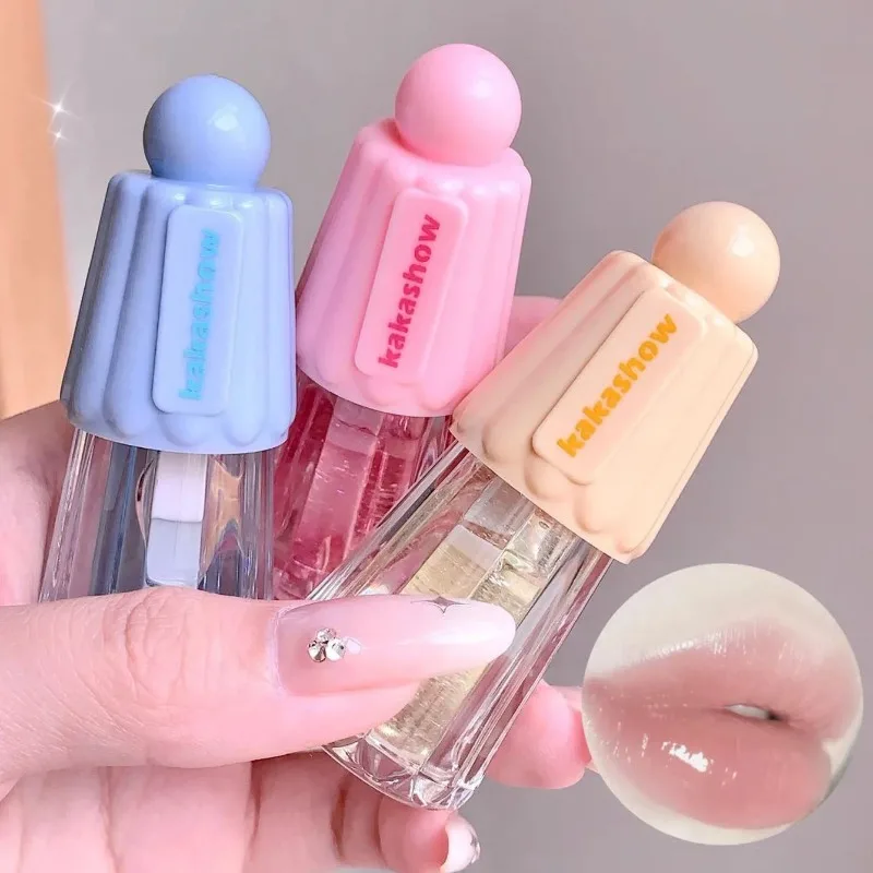 Clear Crystal Jelly Lip Gloss Makeup Transparent Moisturizing Lips Oil Lasting No Sticky Cup Lipstick Lips Care Koreańskie kosmetyki