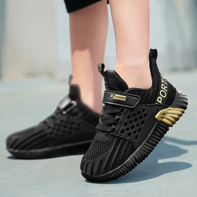 

All Seasons Casual Sport Shoes for Children Boys Non-slip Kids School Fashion Running Sneaker Leather Tennis Footwear Size:27-39