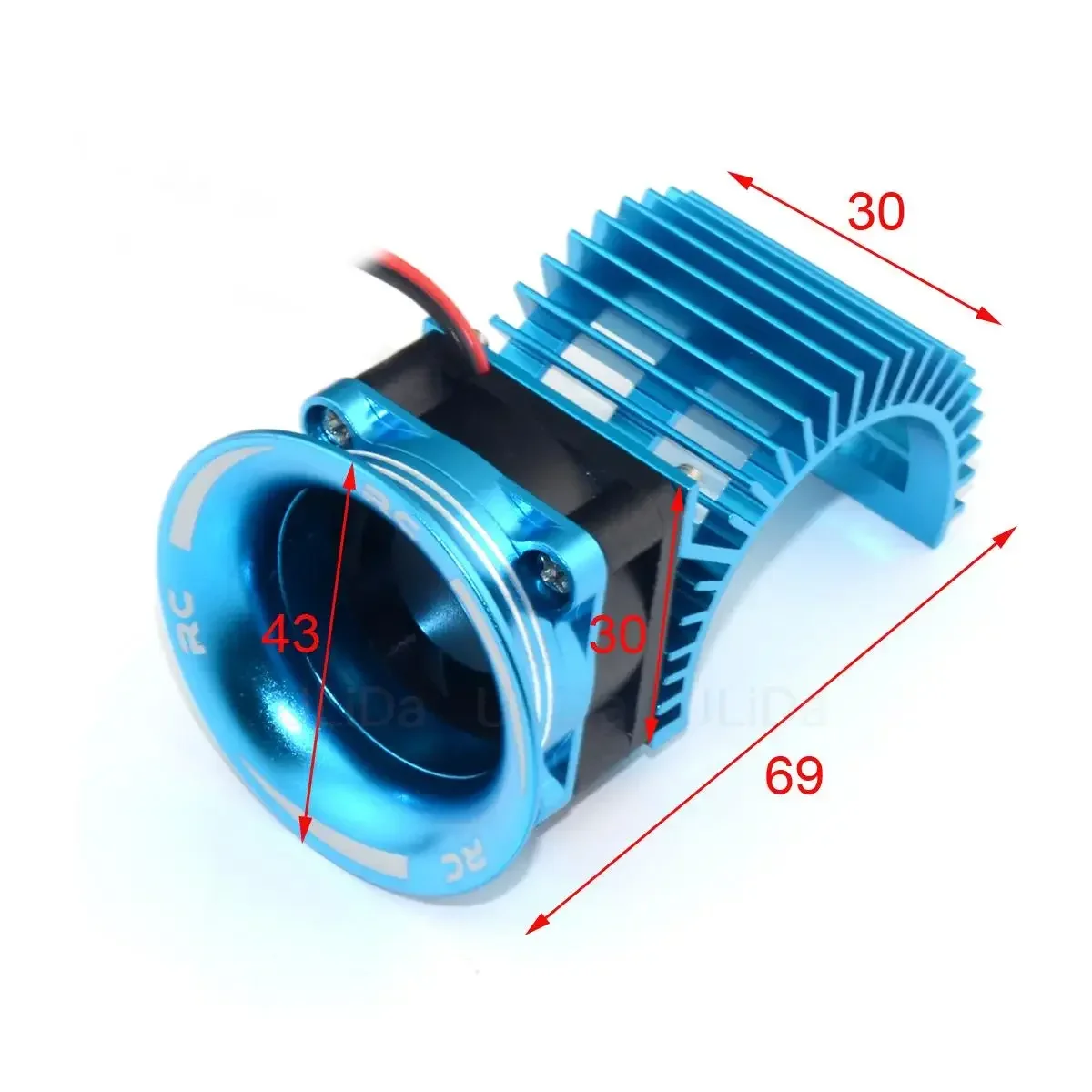 Motor Heatsink Cover+Cooling Fan for WLtoys A959-B 144001 124019 HSP 1/8 1/10 RC Car 540 550 3650 Size Motor Heat Sink