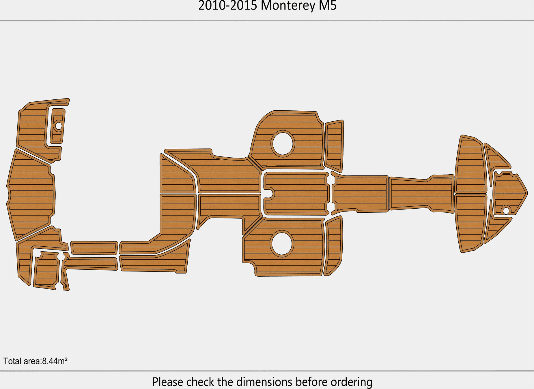 Non-Slip EVA Faux Teak Marine Mat Self-Adhesive 6mm Yacht Cockpit Pad for 2011-2015 Monterey M5 Boat Decking Easy Install