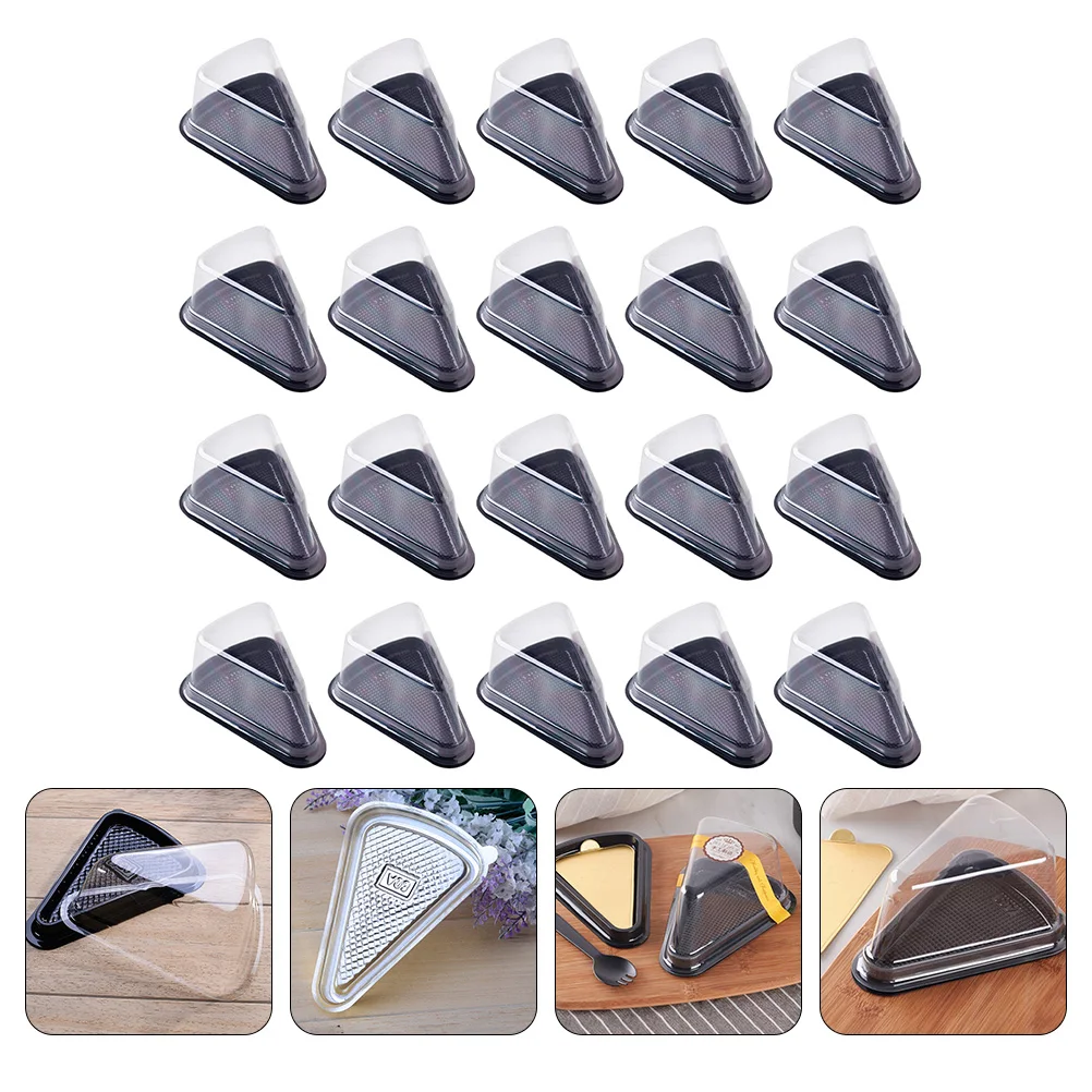 

50pcs Transparent Cake Boxes Triangle Dessert Packaging Baking Supplies Storage Environmental Friendly Kitchen Bar
