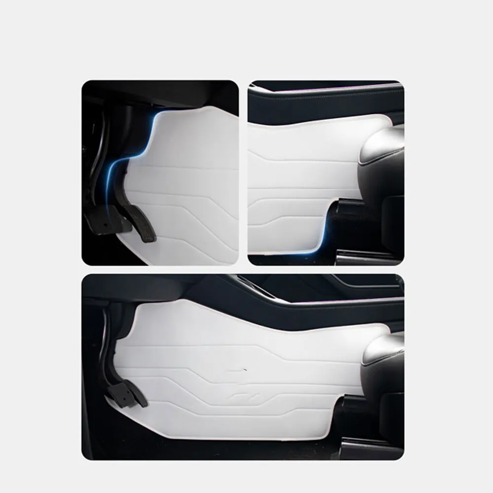 ل تسلا نموذج Y نابا الجلود الجانب الدفاع ركلة الوسادة 2024 نموذج 3 المرتفعات سيارة التحكم المركزي واقية وسادة للقدم الداخلية