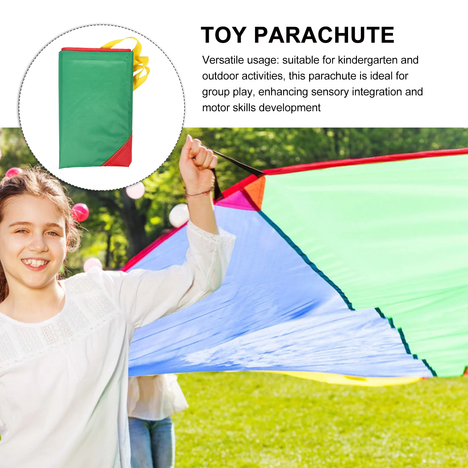 

Rainbow Umbrella Game Kindergarten Play Activity Parachute Cooperation Prop Child