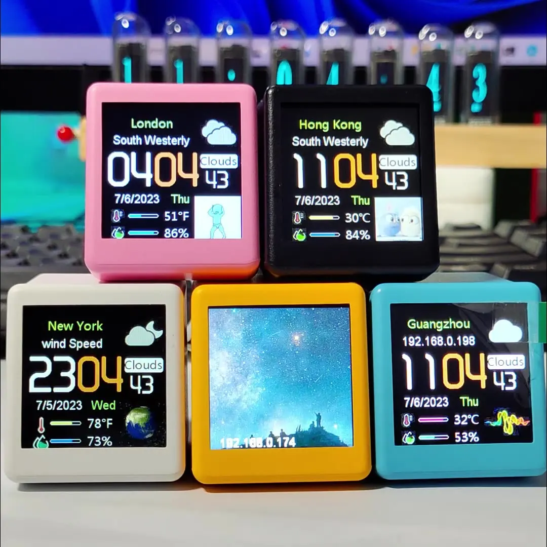 WiFi Smart Table Clock, Weather Creative Digital Ornaments, Gift Animals and Electronic Album Function, New Product, 2024