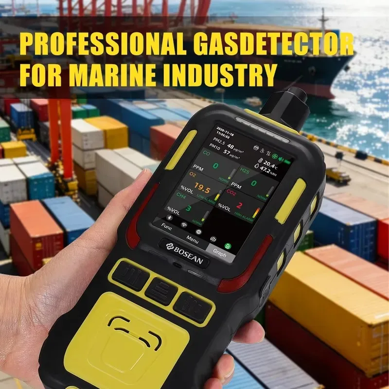 for BOSEAN K-600M 5 in 1 Multifunctional Marine Gas Monitor with Pump for CO2 O2 H2S CO CH4 CCS CE Certified