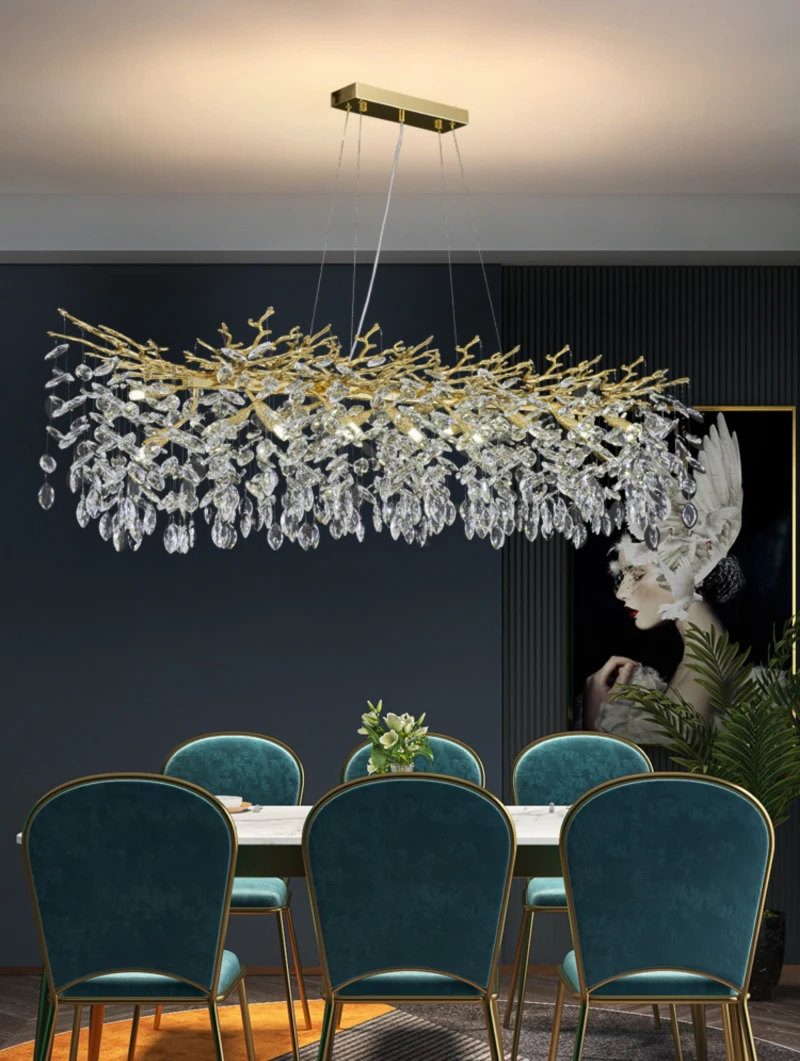 Imagem -02 - Golden Branch Crystal Chandelier For Living Room Modern Luxury Main Light Villa Luzes Decorativas Iluminação Led Novo