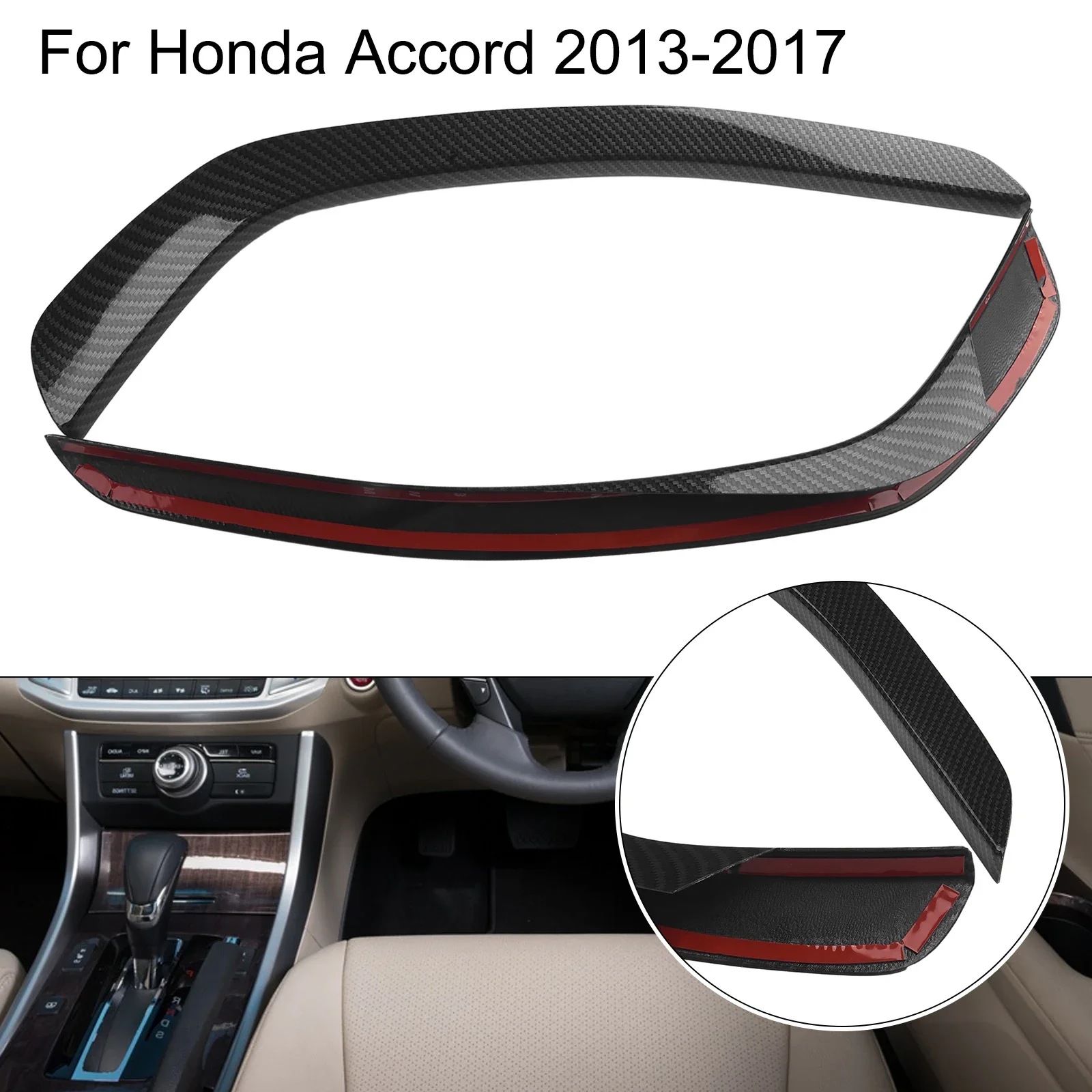 

Custom Fit Console Center Gear Shift Side Strip Trim Cover for Honda For Accord 2013 2017 Carbon Fiber Pattern
