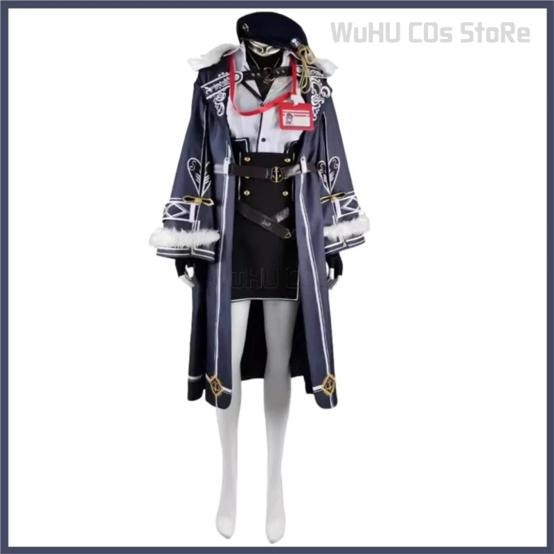 VTuber Virtual YouTuber Nijisanji Houshou Marine Cosplay Costume pour femme, uniforme de capitaine de perruque, jupe Everak, carnaval sexy imbibé