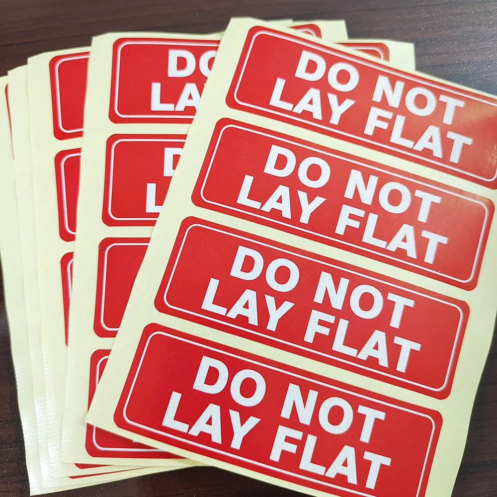 100pcs 76x25mm DO NOT LAY FLAT Product Safety Shipping Warning Paper Label Sticker Package Transfer Protective Reminder Tag