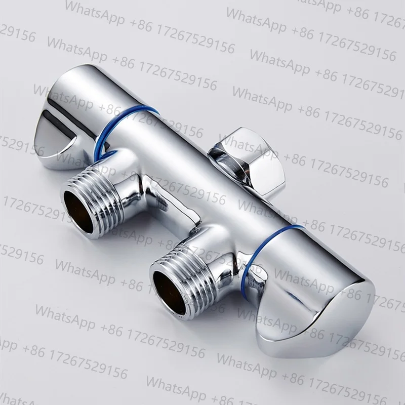 New Multi-Function Washing Machine Bibcock Brass Chrome 1 In 2 Out 3-Way Single Cold Water Adapter Thread G1/2'